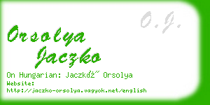 orsolya jaczko business card